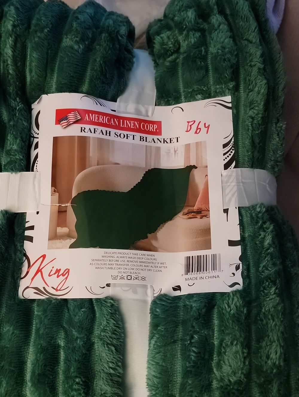 Rafah Soft Blanket - Emerald Green King